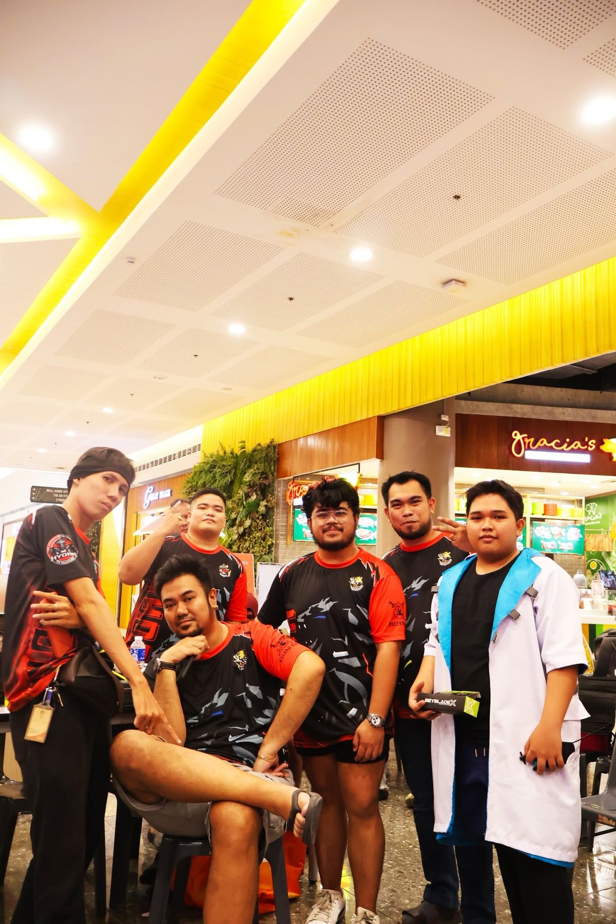 Blader squad posing at an event